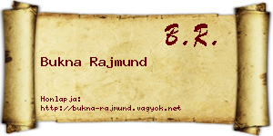 Bukna Rajmund névjegykártya